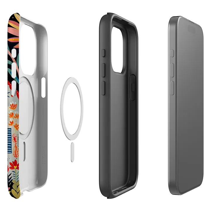 iPhone MagSafe Tough Case - Folk Art House X Elegant Style Strong Corners