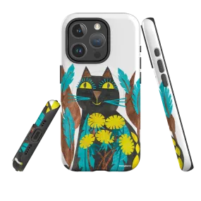 iPhone MagSafe Tough Case - Folk Cat By Tracey English Minimal Texture Premium Touch