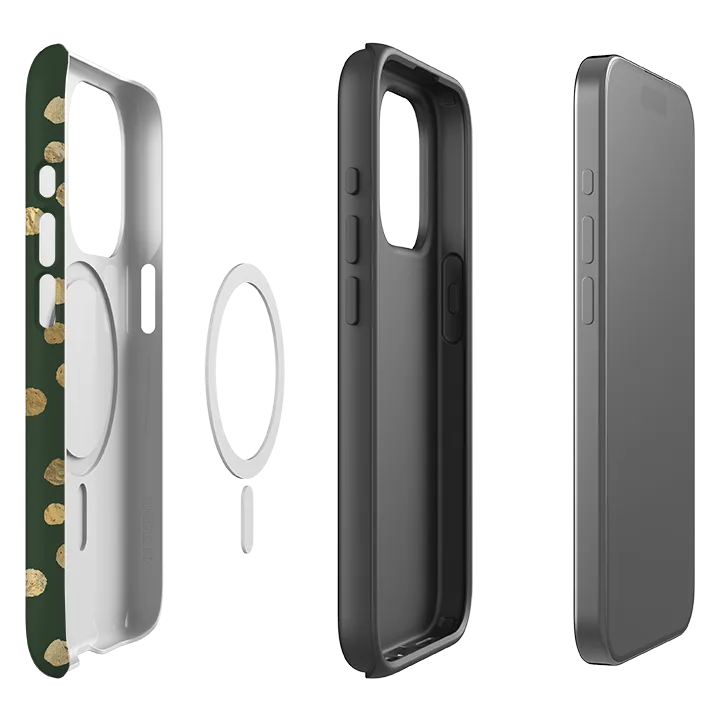 Protective Detail Protective Layering iPhone MagSafe Tough Case -  Green and Gold Dots