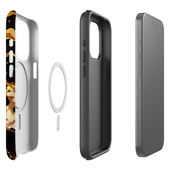 Gloss Surface iPhone MagSafe Tough Case - Green Fire Marble