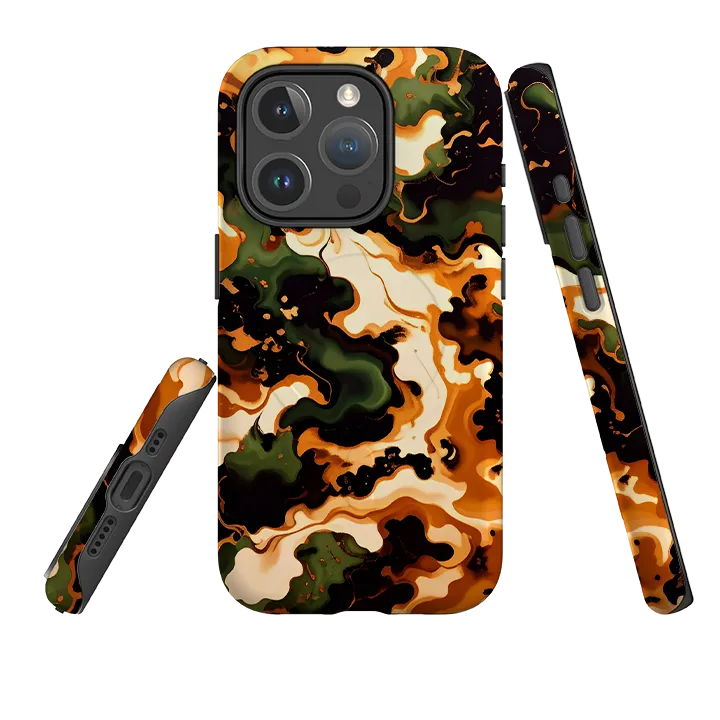 Color Gradient Comfort Pattern iPhone MagSafe Tough Case - Green Marble