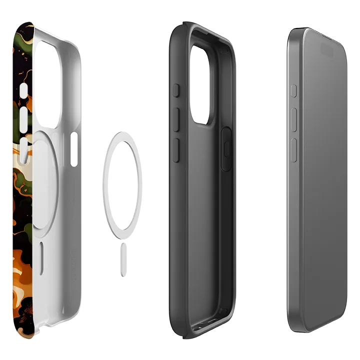 iPhone MagSafe Tough Case - Green Marble Soft Finish Layer Marble finish