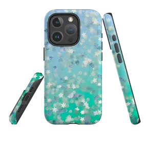 Pocket Ready Shock Absorber iPhone MagSafe Tough Case - Green Stars (case does not glitter)
