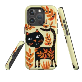 iPhone MagSafe Tough Case - Halloween Folk Cat By Tracey English Shock Cushion Gloss Touch