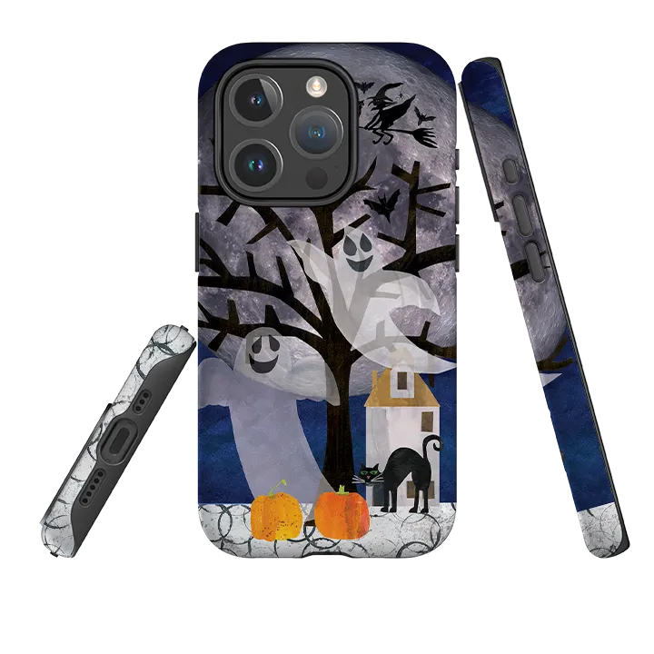 Protective Design Texture iPhone MagSafe Tough Case - Halloween Moon By Tracey English