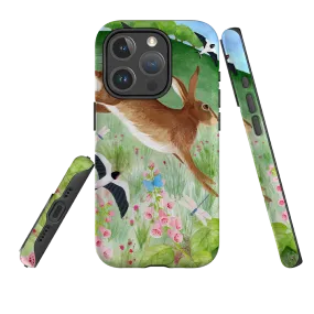 iPhone MagSafe Tough Case - Hares and Swallows By Bex Parkin Vivid Texture Premium Surface