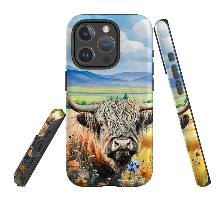 Protective Covering Comfort touch iPhone MagSafe Tough Case - Highland Cow V