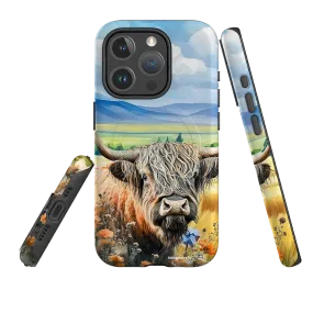 Soft Surface Layer iPhone MagSafe Tough Case - Highland Cow V