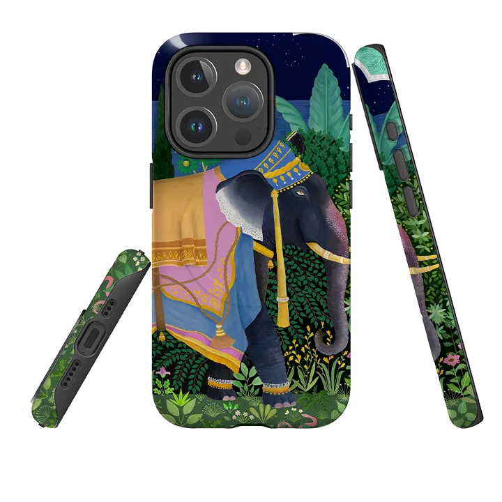 Matte Look Design Lightweight Feel iPhone MagSafe Tough Case -  Indian Elephant By Bex Parkin