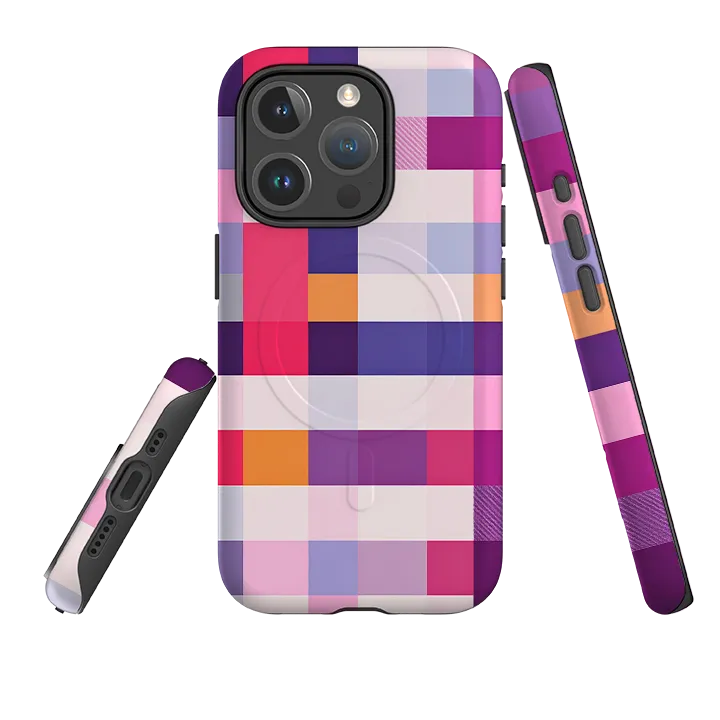 iPhone MagSafe Tough Case - Las Vegas Gingham Modern Grip Design