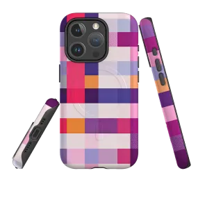 iPhone MagSafe Tough Case - Las Vegas Gingham Modern Grip Design