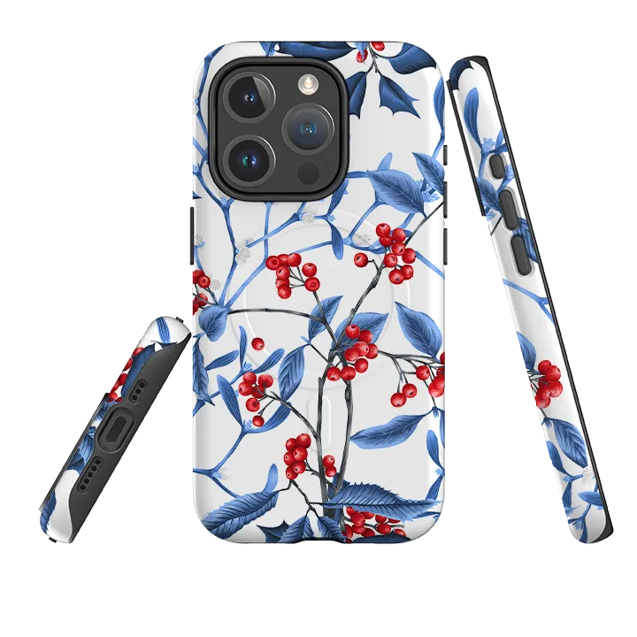 iPhone MagSafe Tough Case -  Magical Xmas White Rugged Texture Design