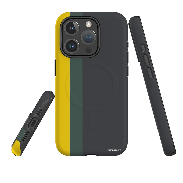 Luxury Surface Layer Precision Cutouts iPhone MagSafe Tough Case - Marseille Chroma Stripe