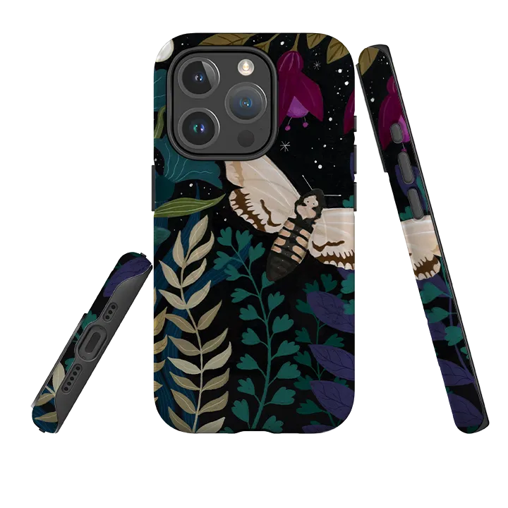 iPhone MagSafe Tough Case - Midnight Moths By Bex Parkin Vivid Pattern