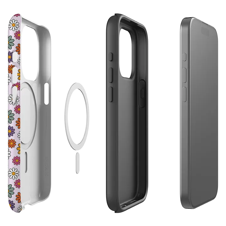 iPhone MagSafe Tough Case - Mixed Daises Soft Build Texture