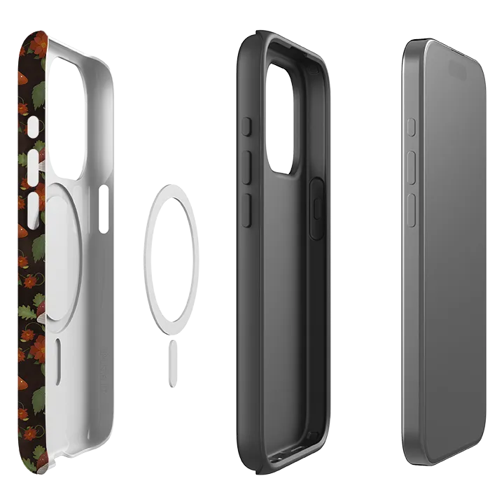 iPhone MagSafe Tough Case -  Mushroom Floral Flexible Touch Drop Defense