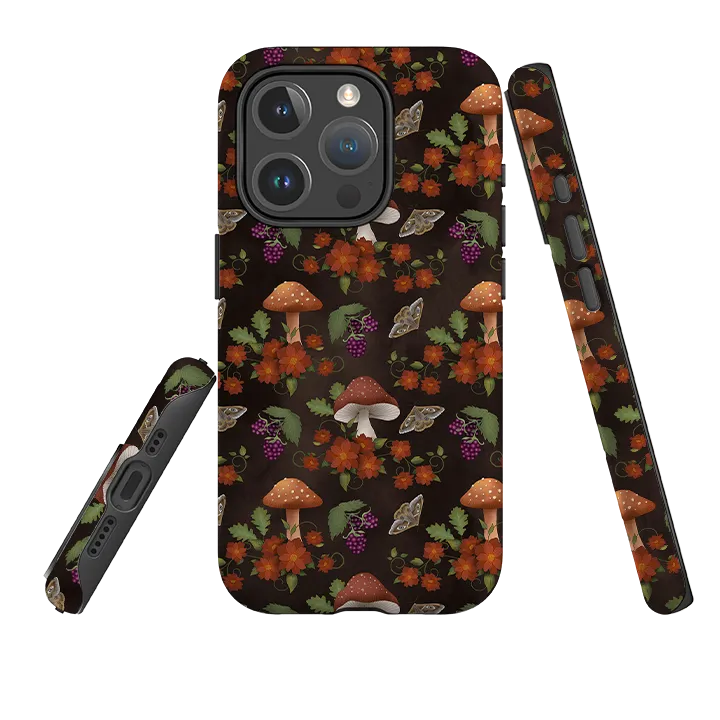 Elegant Texture Layer Protective Design Layer iPhone MagSafe Tough Case -  Mushroom Floral