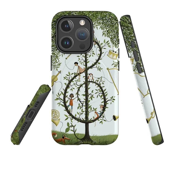 Smooth Look Protective Material iPhone MagSafe Tough Case - Music Tree By Maja Lindberg