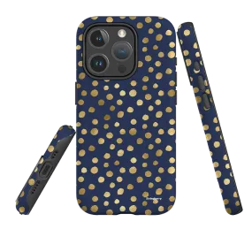 iPhone MagSafe Tough Case -  Navy Polka Elegant Design Layer Office Accessory
