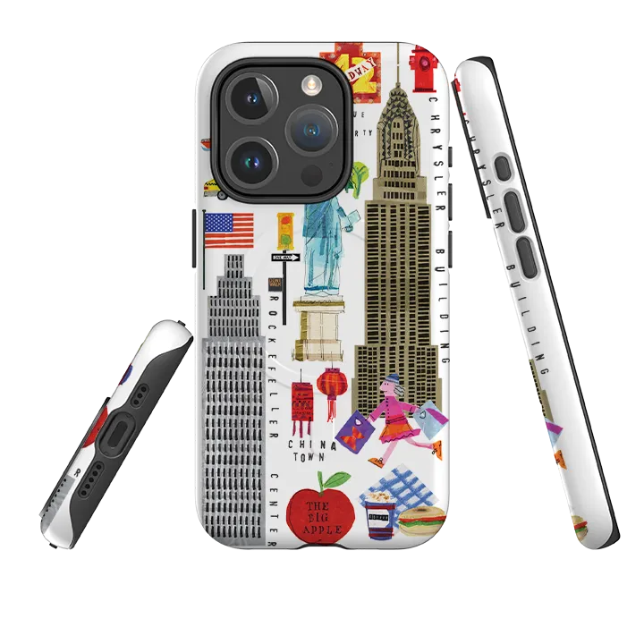 Gloss Finish Texture Creative Design iPhone MagSafe Tough Case - New York Icons By Tracey English