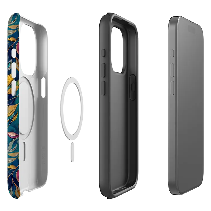 iPhone MagSafe Tough Case - Nutberry Leaves Flexible Texture Minimal Texture Layer