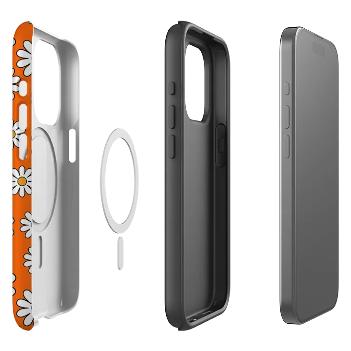 Pocket Ready iPhone MagSafe Tough Case -  Orange Daises