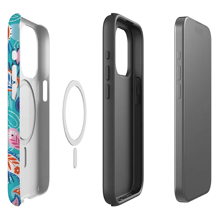 iPhone MagSafe Tough Case -  Paisley Blue By Ali Brookes Flexible Fit