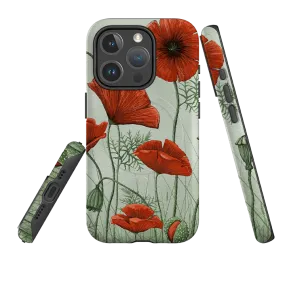 Soft touch layer iPhone MagSafe Tough Case - Poppies By Maja Lindberg