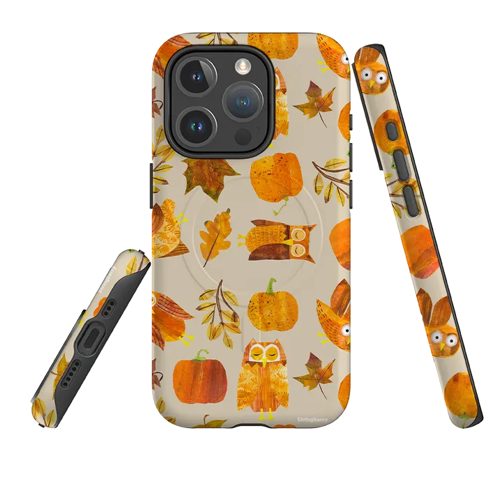 Comfort Fit iPhone MagSafe Tough Case - Pumpkins and Owls By Tracey English