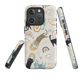 iPhone MagSafe Tough Case - Rainbow Cats Elegant Design Layer Color Gradient