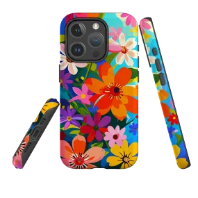 iPhone MagSafe Tough Case - Rainbow Floral Magnetic Mount