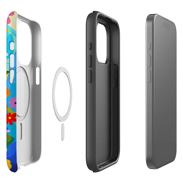 Stylish Finish Texture daily protection iPhone MagSafe Tough Case - Rainbow Floral