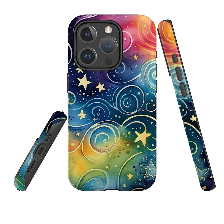 Comfort Finish Protective Design Layer iPhone MagSafe Tough Case - Rainbow Stars