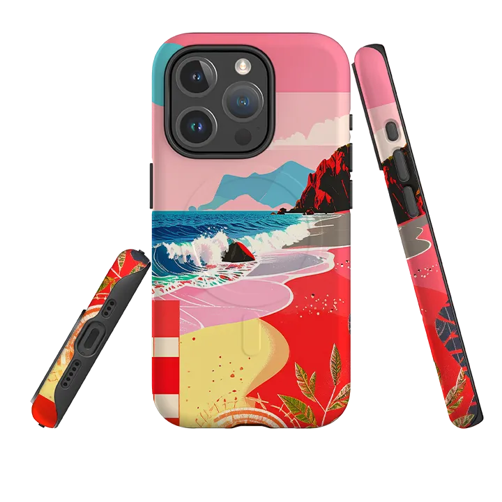 iPhone MagSafe Tough Case - Red Beach Durable Texture Build Grip Finish