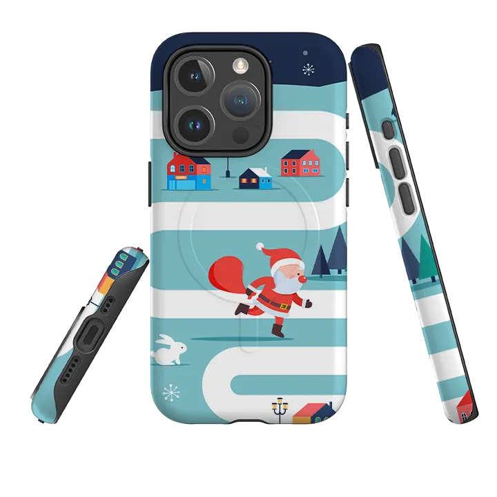 Matte Feel Texture Smooth Pattern Finish iPhone MagSafe Tough Case -  Santa Is On His Way