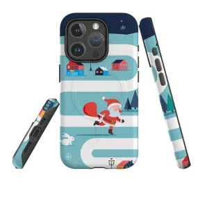 iPhone MagSafe Tough Case -  Santa Is On His Way Luxury Texture Comfort Fit Edge