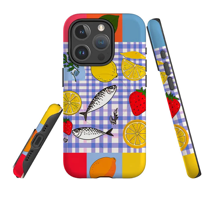 Hybrid Form Protective Frame Design iPhone MagSafe Tough Case - Sardines and Checks