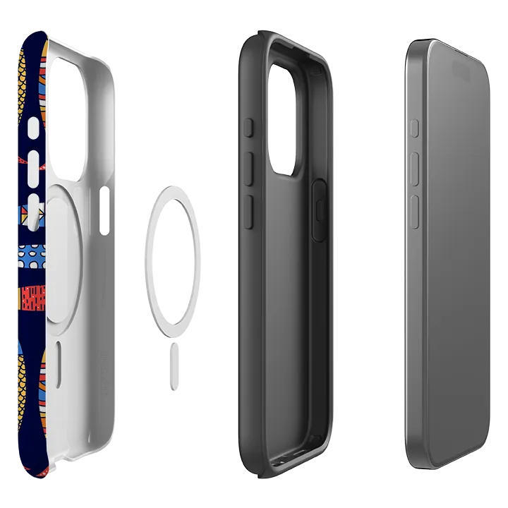 Flexible Pattern Layer Clear Surface iPhone MagSafe Tough Case - Sardines
