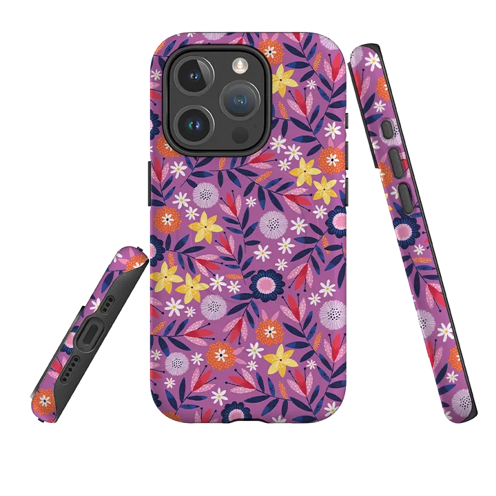 Scratch Block iPhone MagSafe Tough Case -  Scattered Flowers I By Ali Brookes