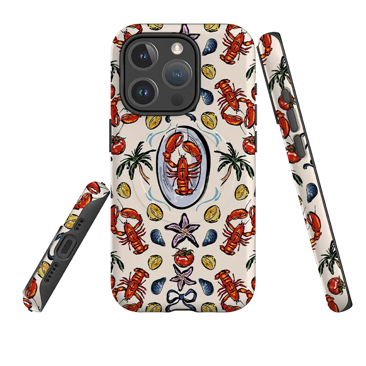 iPhone MagSafe Tough Case - Seafood and Palm Trees Vivid Design Texture