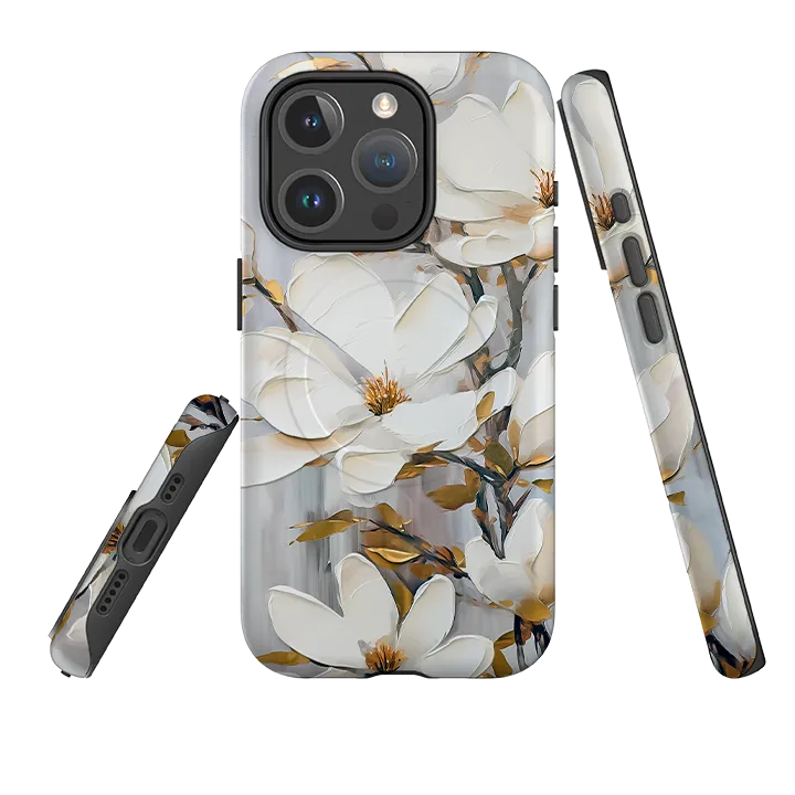iPhone MagSafe Tough Case -  Serres Floral Polished Texture Design