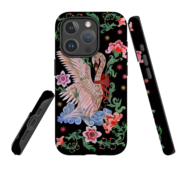 Hybrid Grip Hybrid Edge iPhone MagSafe Tough Case - Seven Swans A Swimming By Maria Matos