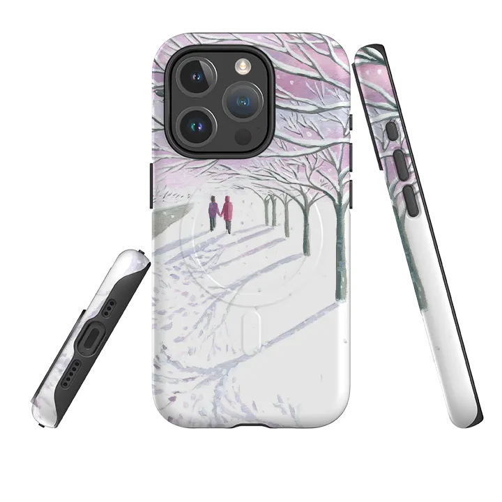 Hard Plastic iPhone MagSafe Tough Case - Snowy Park By Mary Stubberfield