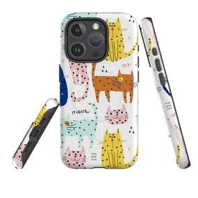 Polished Finish Matte Feel iPhone MagSafe Tough Case - Spotty Kitty