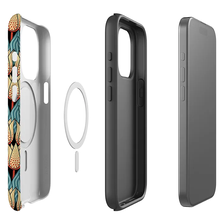 Protective Texture Layer Durable Design Texture iPhone MagSafe Tough Case - Spotty Tulip By Cressida Bell