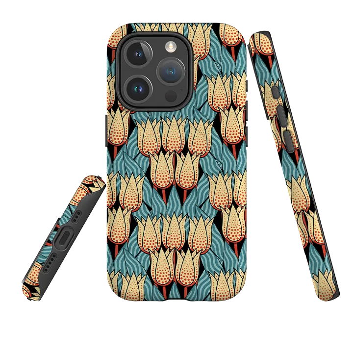 Smooth Grip Layer iPhone MagSafe Tough Case - Spotty Tulip By Cressida Bell