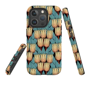 Smooth Grip Layer iPhone MagSafe Tough Case - Spotty Tulip By Cressida Bell