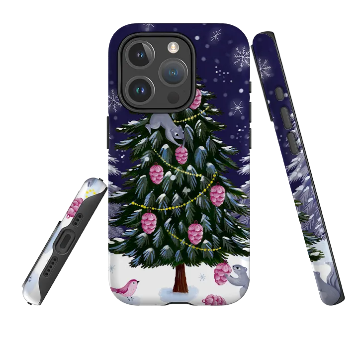 Clear Pattern Minimal Texture Layer iPhone MagSafe Tough Case - Squirrel Tree By Bex Parkin