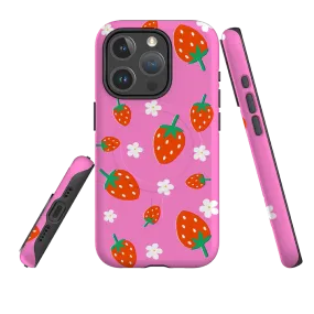 iPhone MagSafe Tough Case - Strawberry High Tactile Buttons Compact Feel