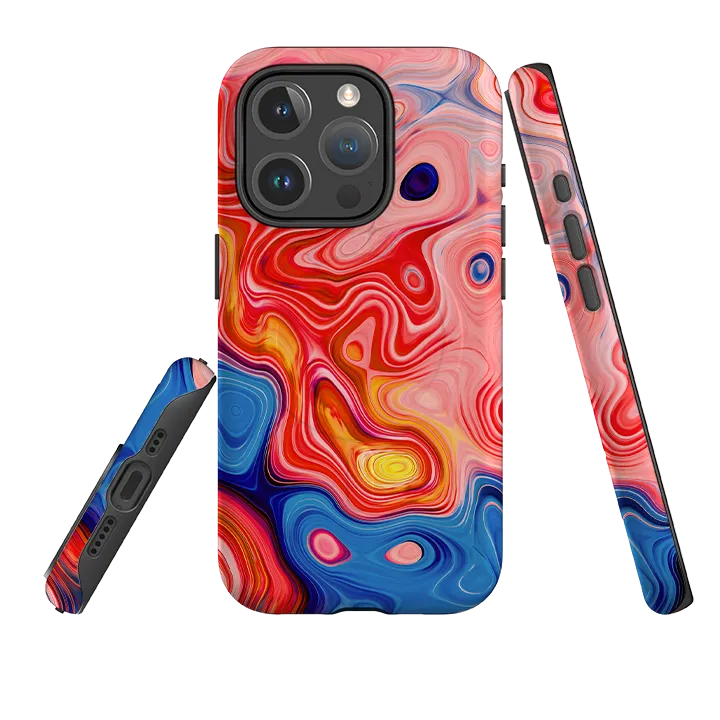 Minimal Pattern Texture Shock Absorber iPhone MagSafe Tough Case - Strawberry